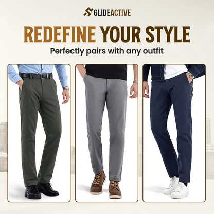 GlideActive - Men's Active Khaki Pants With Expandable Waistband