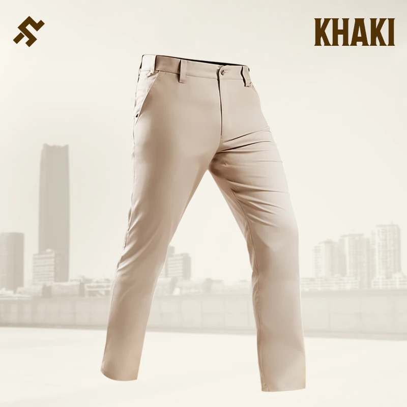 GlideActive - Men's Active Khaki Pants With Expandable Waistband